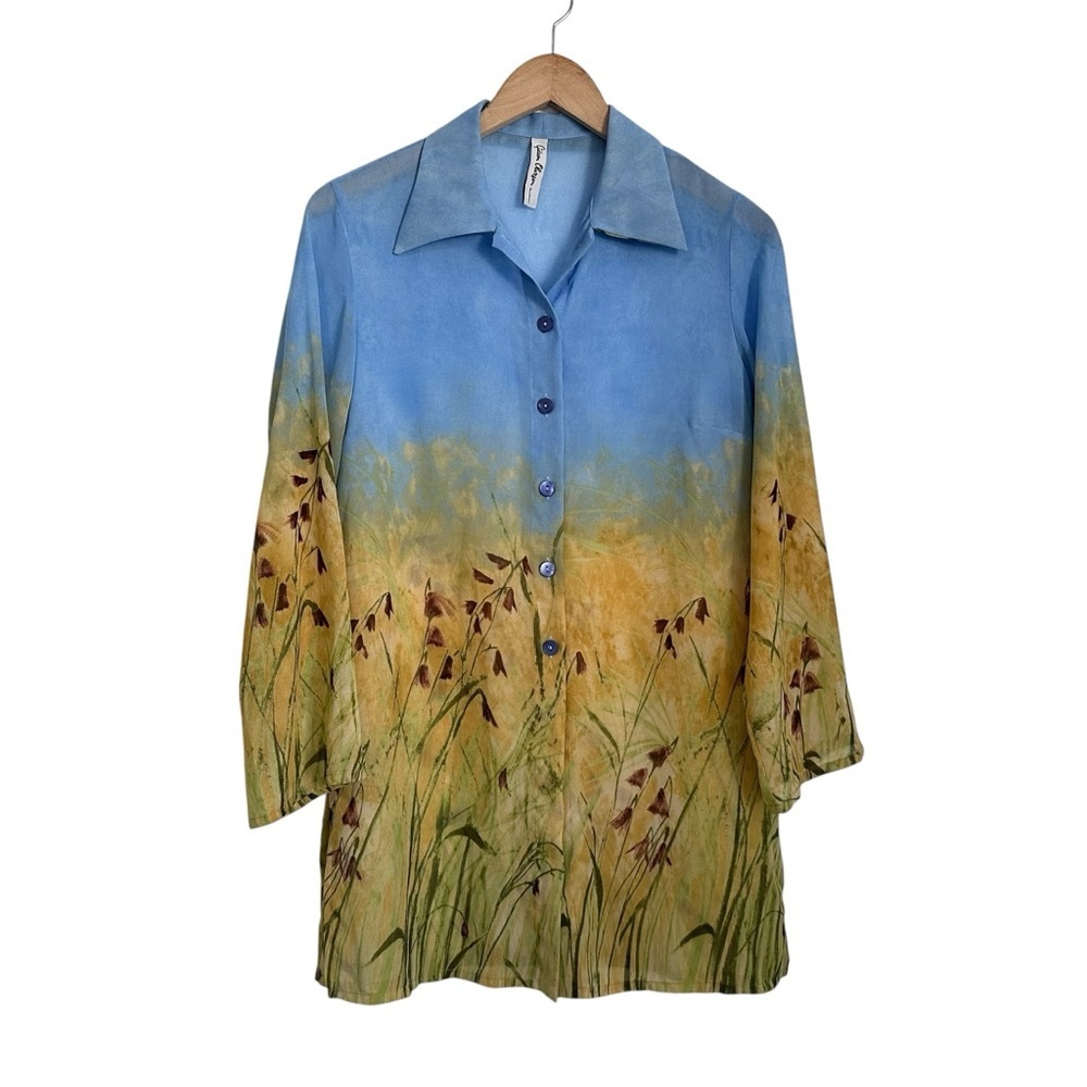 Gideon Oberson Womens Beachwear Coverup Tunic Top Sz Small Wildflower Resortwear